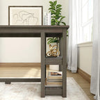 Bureau en bois avec 2 étagères – Blanc/Gris/Terre/Naturel, une personne