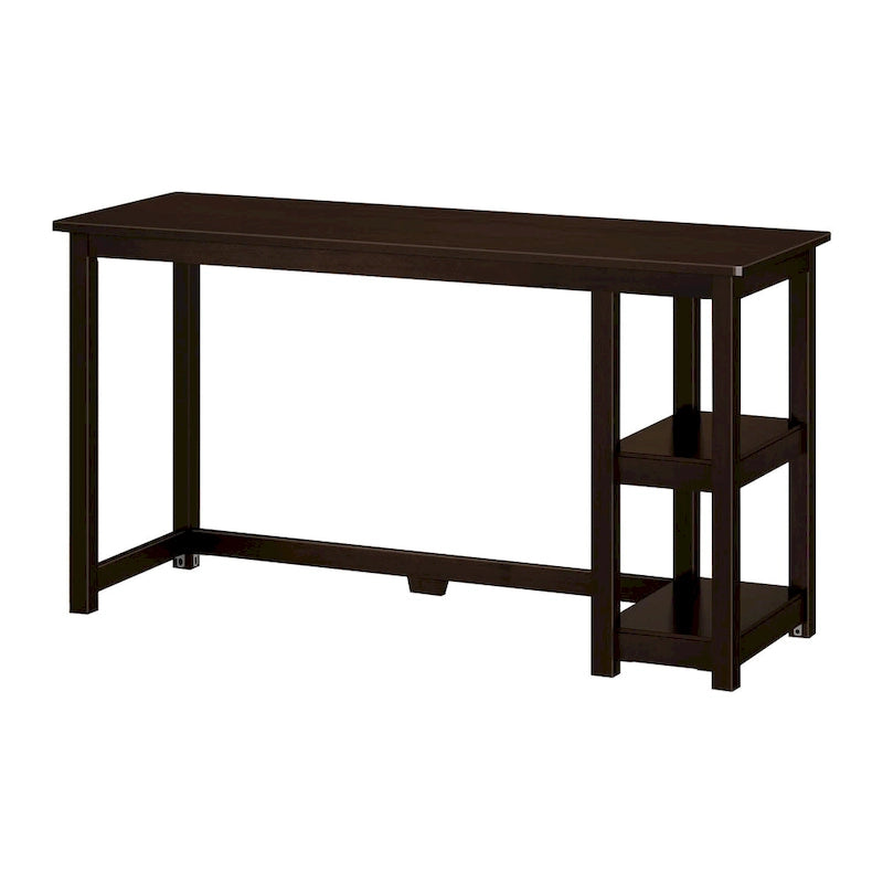 Bureau en bois avec 2 étagères – Blanc/Gris/Terre/Naturel, une personne