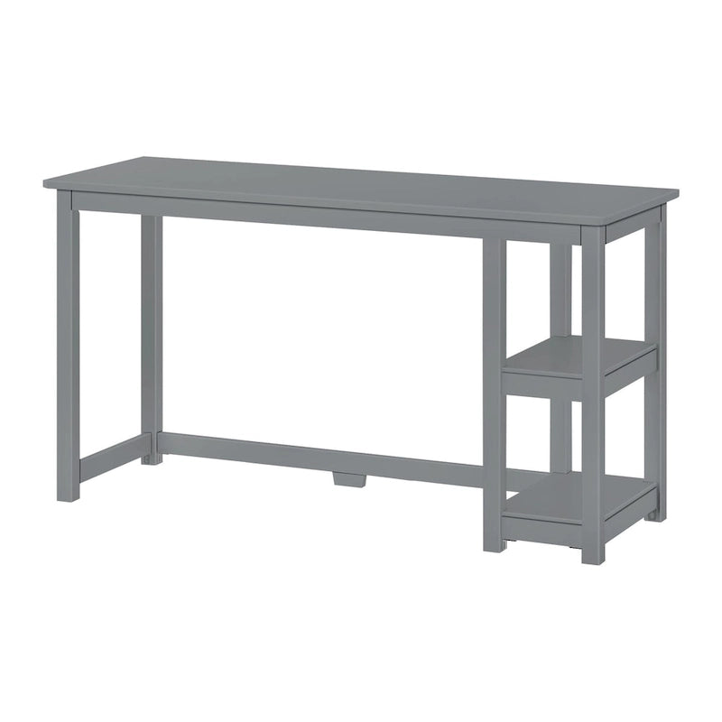 Bureau en bois avec 2 étagères – Blanc/Gris/Terre/Naturel, une personne