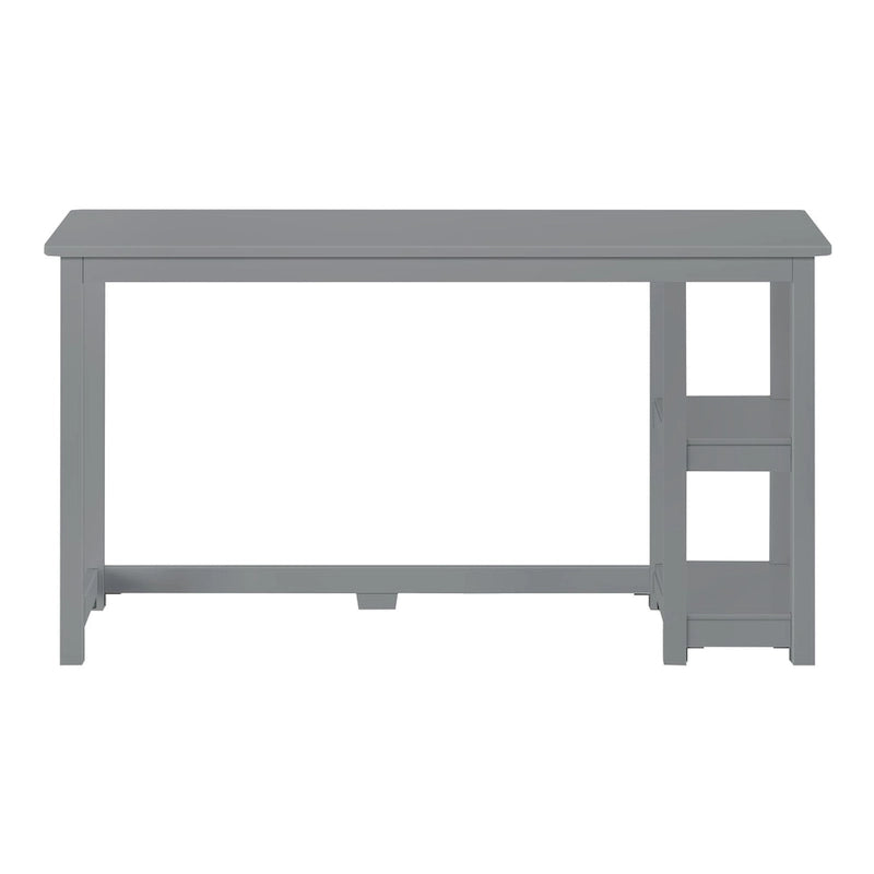 Bureau en bois avec 2 étagères – Blanc/Gris/Terre/Naturel, une personne