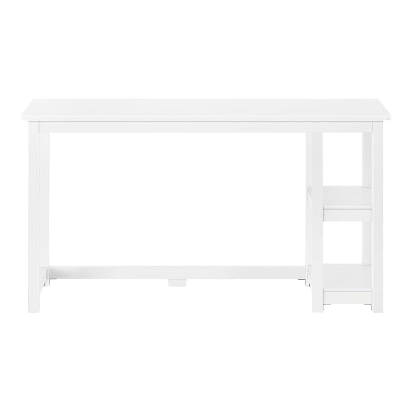 Bureau en bois avec 2 étagères – Blanc/Gris/Terre/Naturel, une personne
