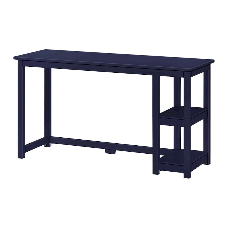 Bureau en bois avec 2 étagères – Blanc/Gris/Terre/Naturel, une personne