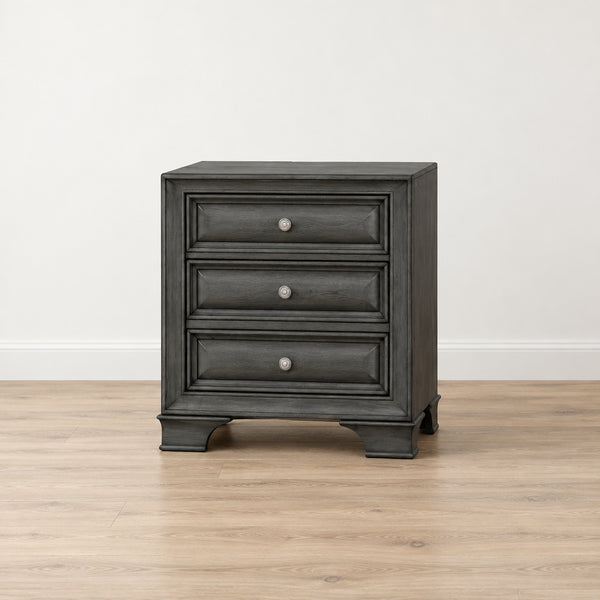 Oslo Traditional Wood 3-Drawer Nightstand with USB by Furniture of America