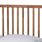 Lit plateforme en bois à lattes brun noyer, lit double/Queen/King