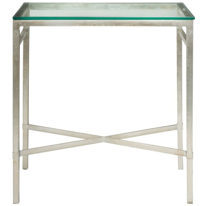 Table d'appoint métallique avec plateau en verre argenté/blanc/noir/doré – Simple