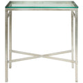 Table d'appoint métallique avec plateau en verre argenté/blanc/noir/doré – Simple