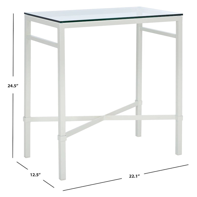 Silver / White / Black / Gold Glass Top Metal Side Table – Single