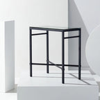 Table d'appoint métallique avec plateau en verre argenté/blanc/noir/doré – Simple