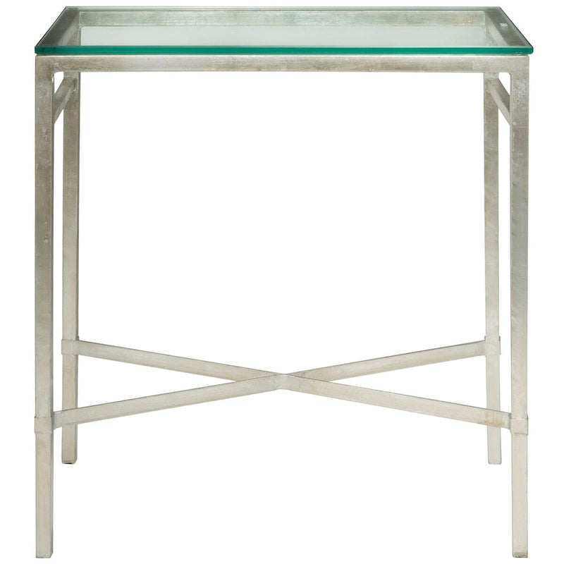 Table d'appoint métallique avec plateau en verre argenté/blanc/noir/doré – Simple