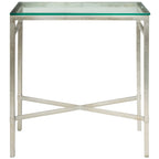 Table d'appoint métallique avec plateau en verre argenté/blanc/noir/doré – Simple