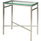 Table d'appoint métallique avec plateau en verre argenté/blanc/noir/doré – Simple