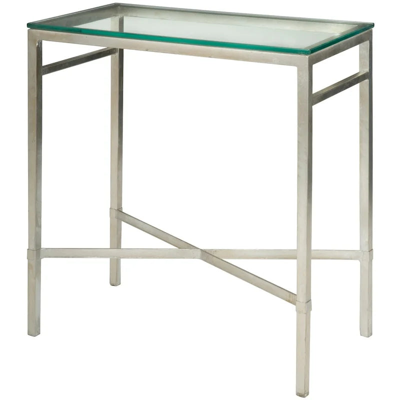 Table d'appoint métallique avec plateau en verre argenté/blanc/noir/doré – Simple