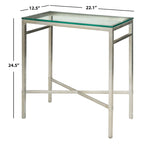 Table d'appoint métallique avec plateau en verre argenté/blanc/noir/doré – Simple