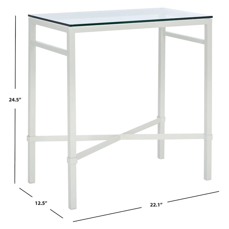 Table d'appoint métallique avec plateau en verre argenté/blanc/noir/doré – Simple