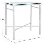 Table d'appoint métallique avec plateau en verre argenté/blanc/noir/doré – Simple