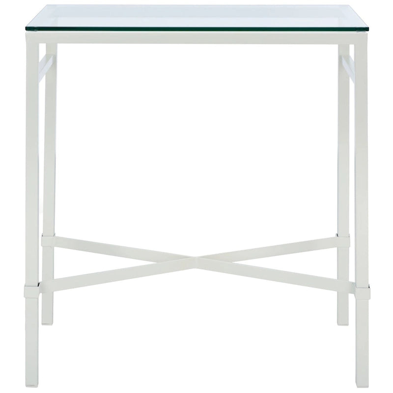Table d'appoint métallique avec plateau en verre argenté/blanc/noir/doré – Simple