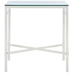 Table d'appoint métallique avec plateau en verre argenté/blanc/noir/doré – Simple