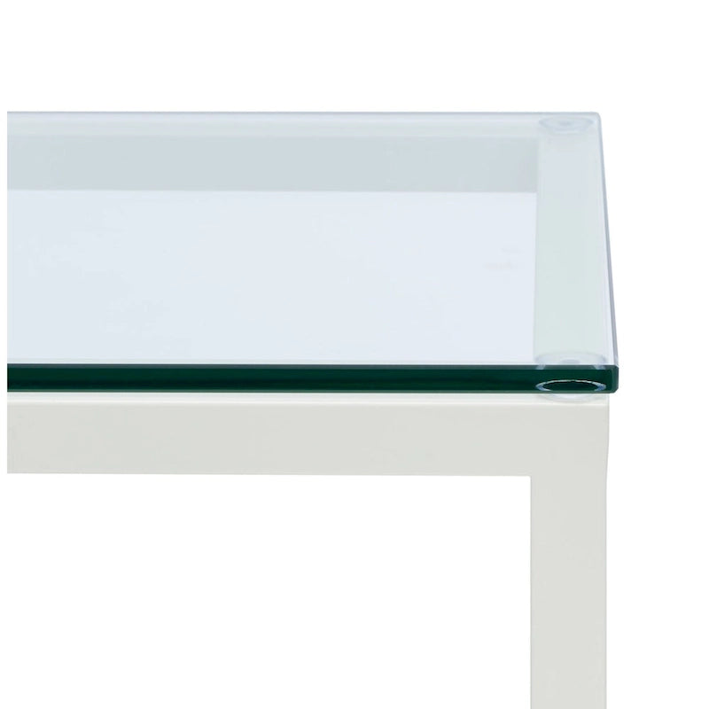 Table d'appoint métallique avec plateau en verre argenté/blanc/noir/doré – Simple