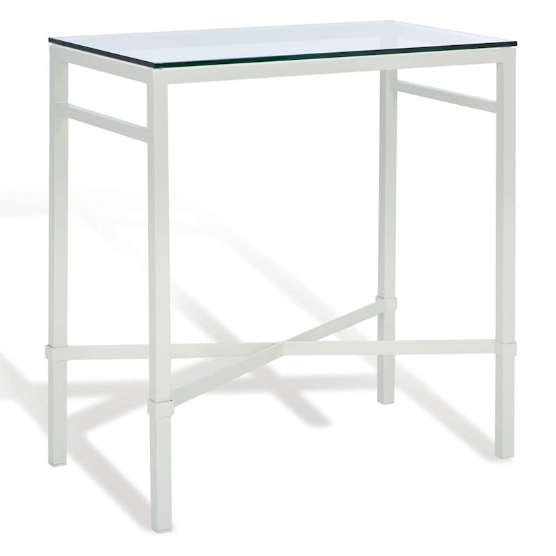 Table d'appoint métallique avec plateau en verre argenté/blanc/noir/doré – Simple