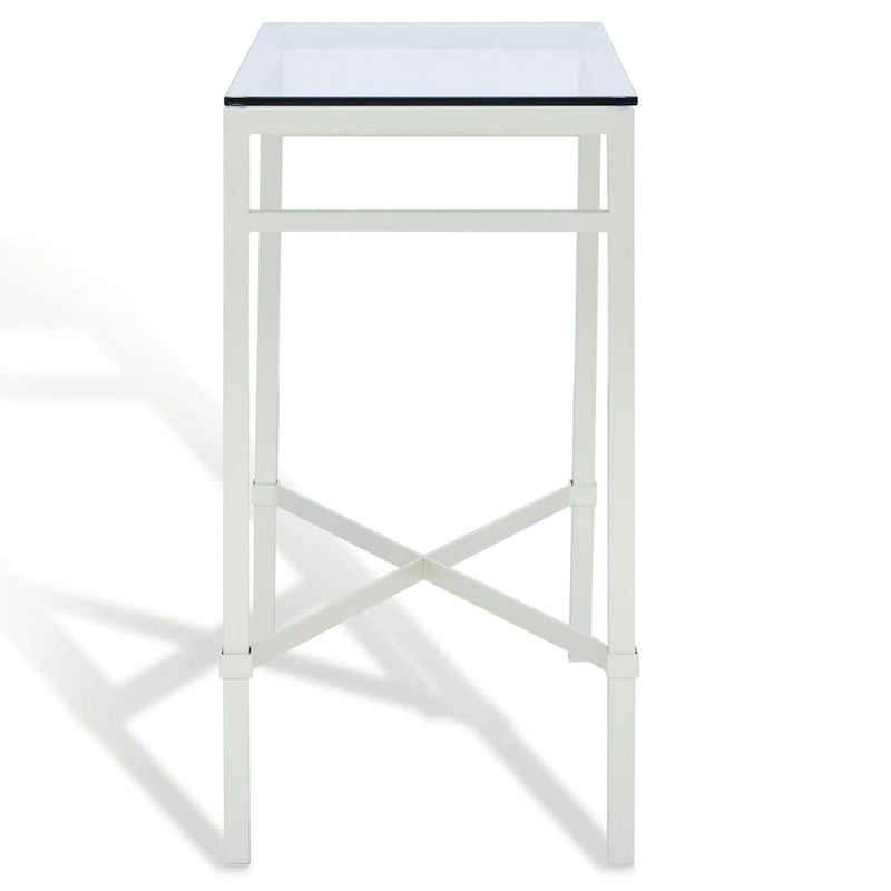 Table d'appoint métallique avec plateau en verre argenté/blanc/noir/doré – Simple