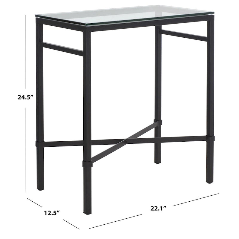 Table d'appoint métallique avec plateau en verre argenté/blanc/noir/doré – Simple