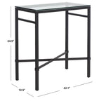 Table d'appoint métallique avec plateau en verre argenté/blanc/noir/doré – Simple