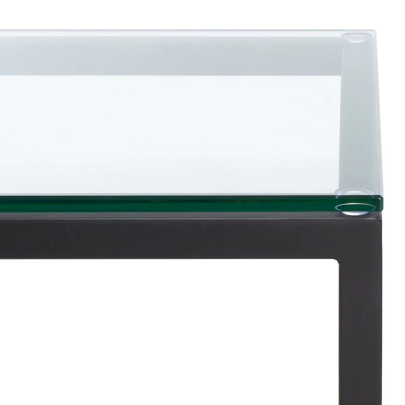 Table d'appoint métallique avec plateau en verre argenté/blanc/noir/doré – Simple