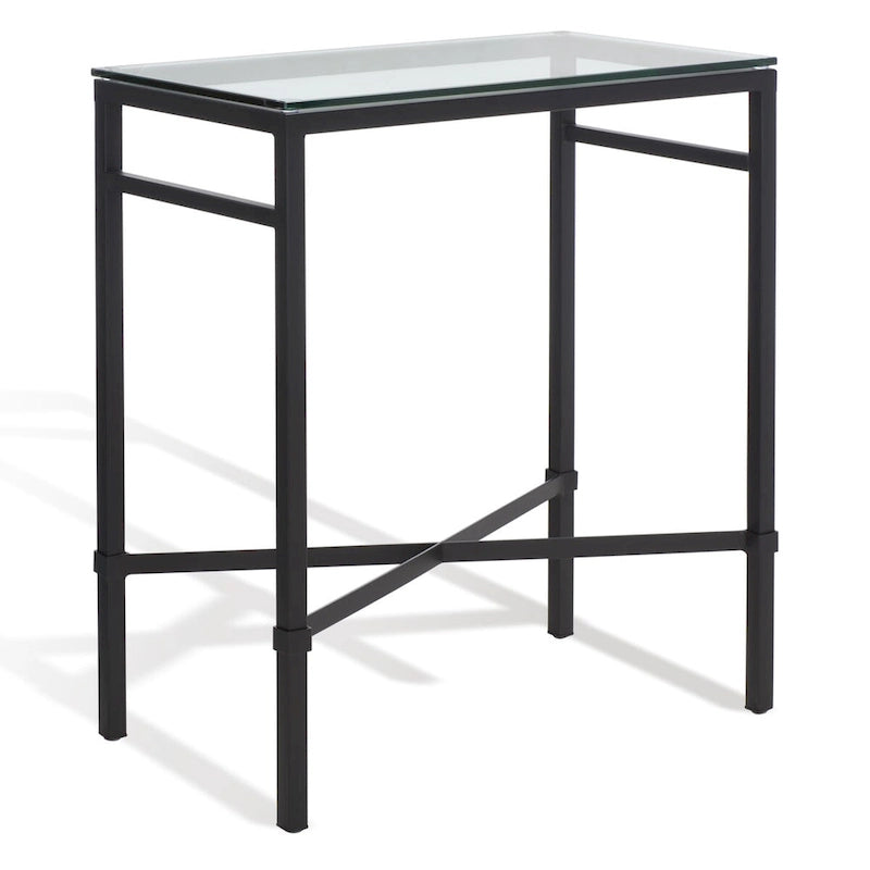 Table d'appoint métallique avec plateau en verre argenté/blanc/noir/doré – Simple