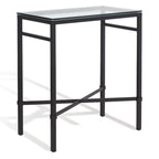 Table d'appoint métallique avec plateau en verre argenté/blanc/noir/doré – Simple