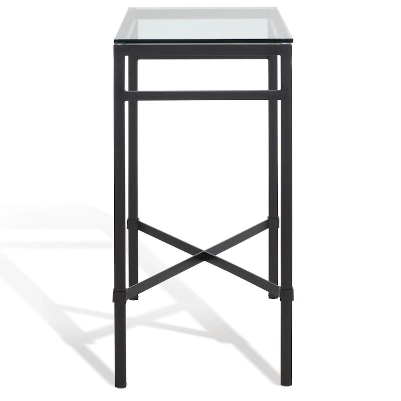 Table d'appoint métallique avec plateau en verre argenté/blanc/noir/doré – Simple