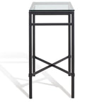Table d'appoint métallique avec plateau en verre argenté/blanc/noir/doré – Simple
