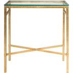 Table d'appoint métallique avec plateau en verre argenté/blanc/noir/doré – Simple