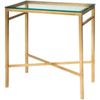 Table d'appoint métallique avec plateau en verre argenté/blanc/noir/doré – Simple