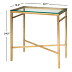 Table d'appoint métallique avec plateau en verre argenté/blanc/noir/doré – Simple