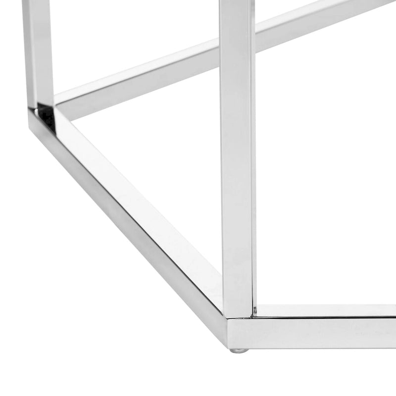 Table basse en verre hexagonale chromée – Style moderne, pièce d'accent 1 pièce