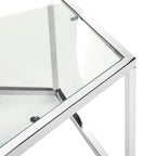 Table basse en verre hexagonale chromée – Style moderne, pièce d'accent 1 pièce