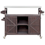 Chariot de cuisine d'extérieur pour barbecue en bois de sapin naturel, brun foncé/bleu-gris, 1 personne, plateau en acier inoxydable