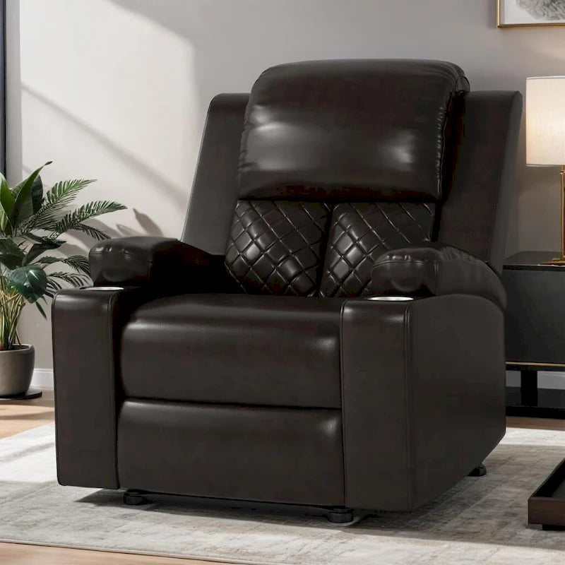 Fauteuil inclinable manuel brun/noir, une place, pour 1 personne