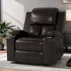 Fauteuil inclinable manuel brun/noir, une place, pour 1 personne