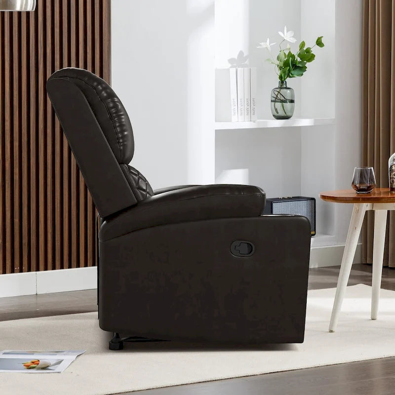 Fauteuil inclinable manuel brun/noir, une place, pour 1 personne