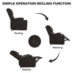 Fauteuil inclinable manuel brun/noir, une place, pour 1 personne