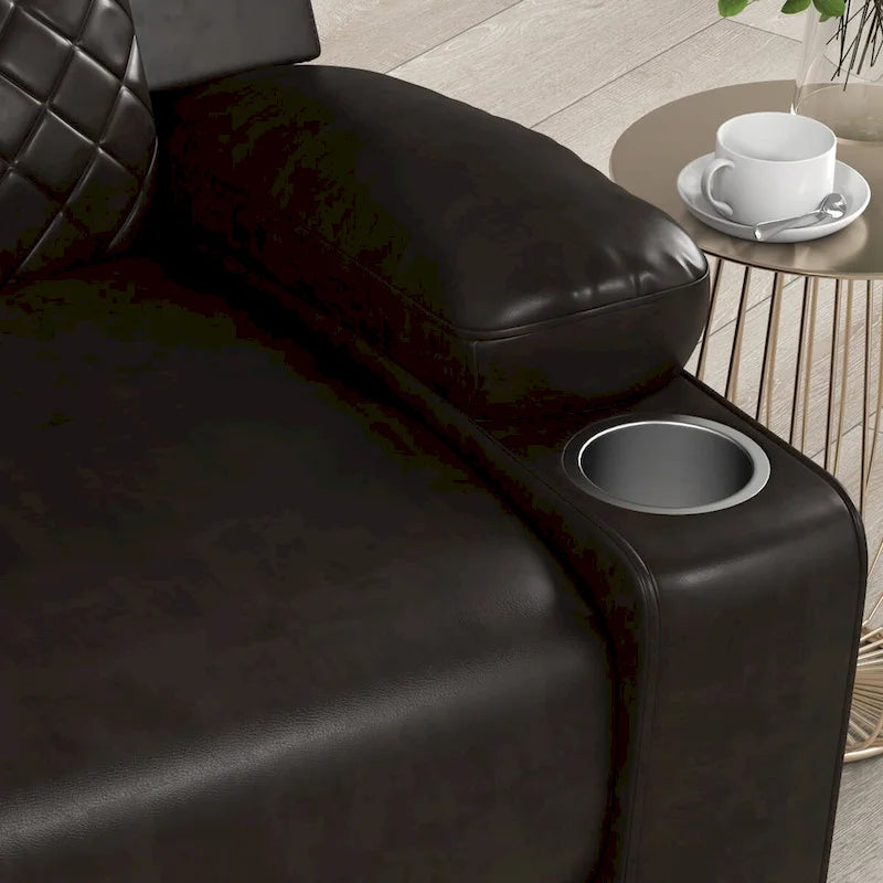 Fauteuil inclinable manuel brun/noir, une place, pour 1 personne