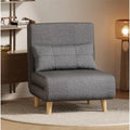 Fauteuil convertible 3-en-1 gris, simple, en lin