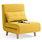 Fauteuil convertible 3-en-1 gris, simple, en lin