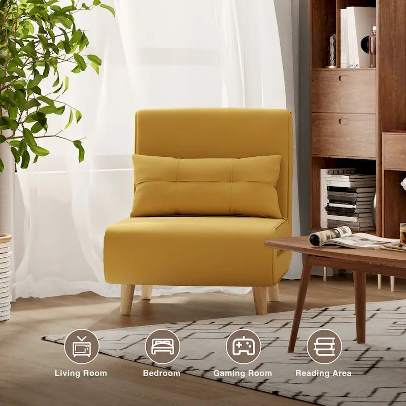Fauteuil convertible 3-en-1 gris, simple, en lin