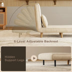 Fauteuil convertible 3-en-1 gris, simple, en lin