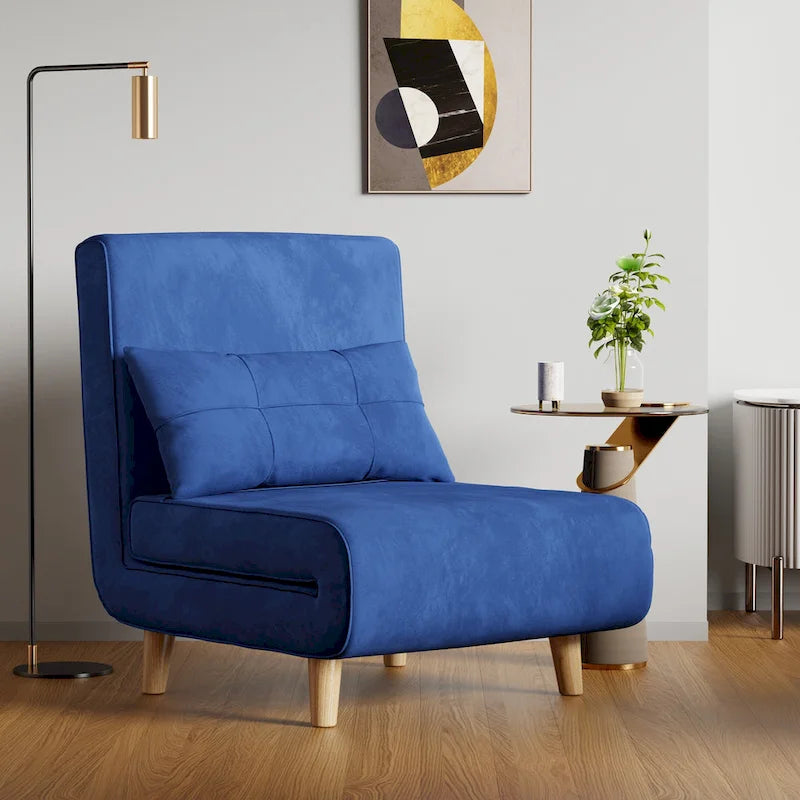 Fauteuil convertible 3-en-1 gris, simple, en lin