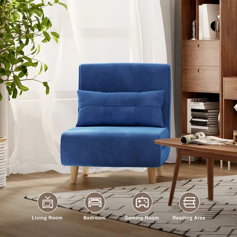 Fauteuil convertible 3-en-1 gris, simple, en lin