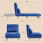 Fauteuil convertible 3-en-1 gris, simple, en lin