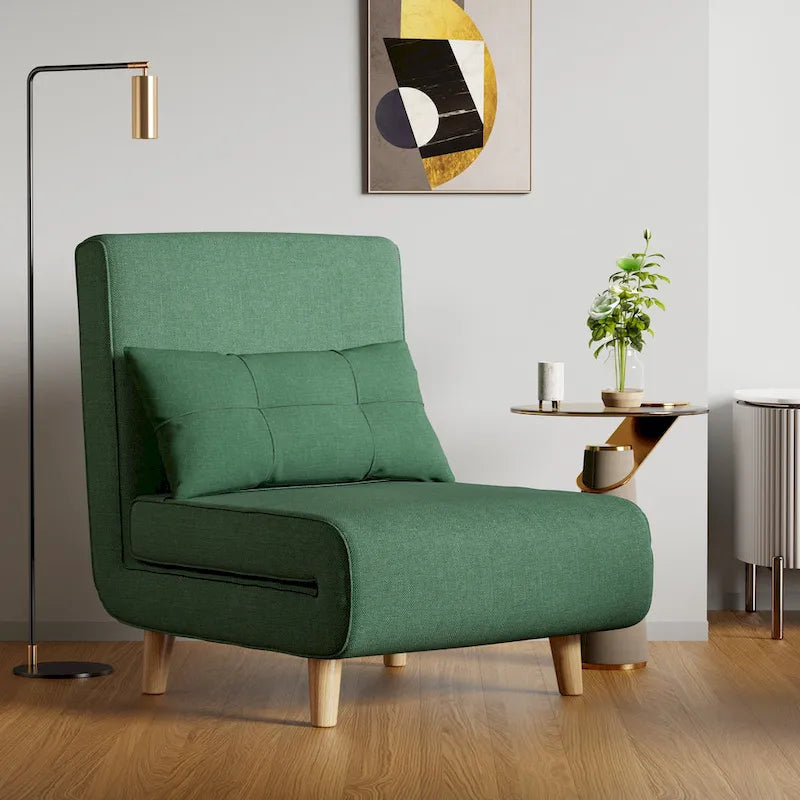Fauteuil convertible 3-en-1 gris, simple, en lin